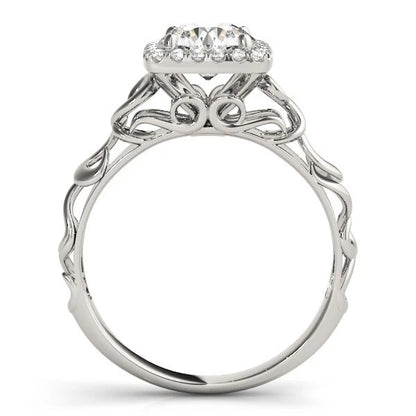 Lab Grown Round Cut Diamond 2.00Ct DE/VS Halo Engagement Ring