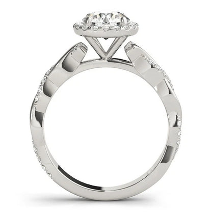 Lab Grown Round Cut Diamond Halo Engagement Ring  For Women