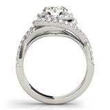 Lab Grown Round Cut Diamond Halo Engagement Ring