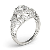 2.00Ct Lab Grown Round Diamond Halo Engagement Ring 18K Yellow Gold