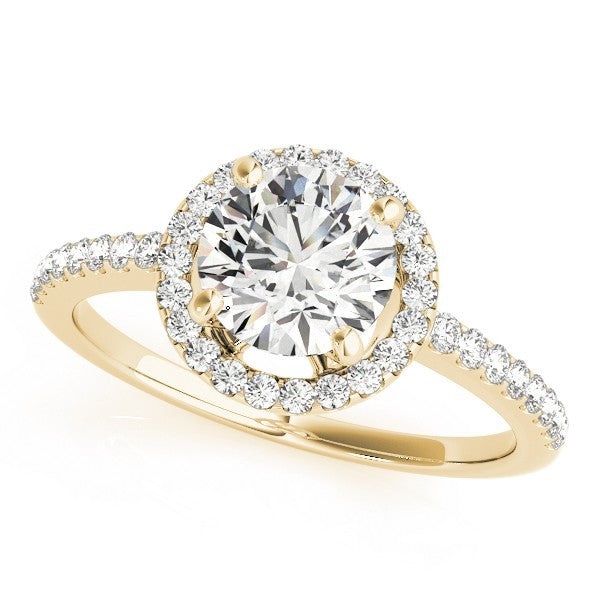Lab Grown Round Diamond Halo Engagement Ring