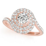 Lab Grown Round Cut Diamond Halo Engagement Ring