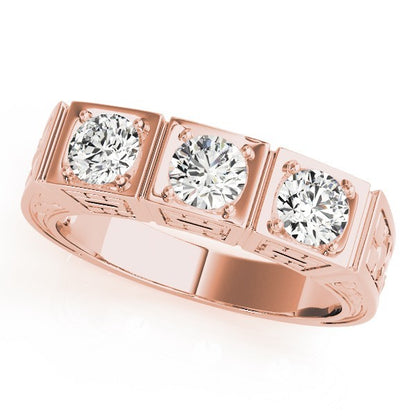 2.00Ct Lab Grown Round Diamond 3 Stone Engagement Ring In Platinum