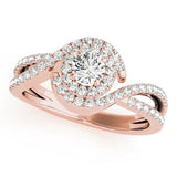 2.00Ct Round Lab Grown Diamond Halo Engagement Ring
