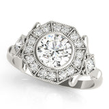 Lab-Grown Diamond Halo Engagement Ring in Platinum