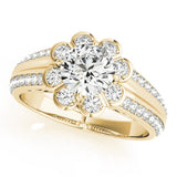 Lab Grown Round Cut Diamond Halo Engagement Ring
