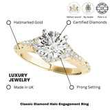 Lab Grown Round Diamond Halo Engagement Ring