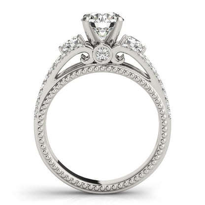 Lab Grown Round Diamond 3 Stone Engagement Ring