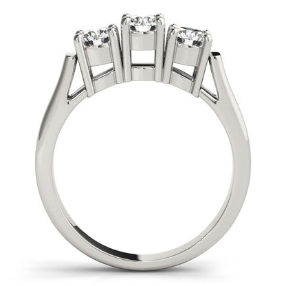 Lab Grown Round Diamond Trilogy Engagement Ring Platinum