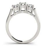 Lab Grown Round Diamond Trilogy Engagement Ring Platinum