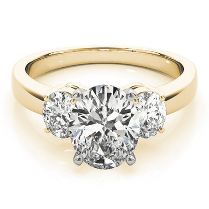18k White gold Oval cut Trilogy Engagement Ring – 2Ct DE/VS Lab Grown Diamonds