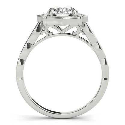 Lab Grown Round Diamond Halo Engagement Ring 