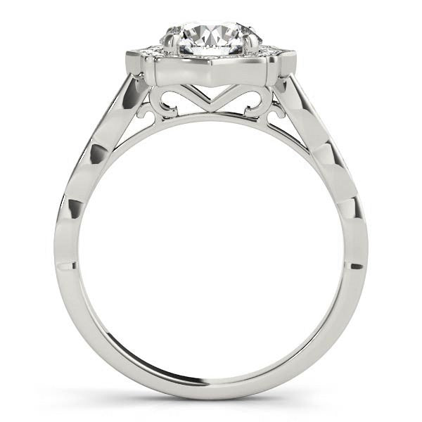 Lab Grown Round Diamond Halo Engagement Ring 