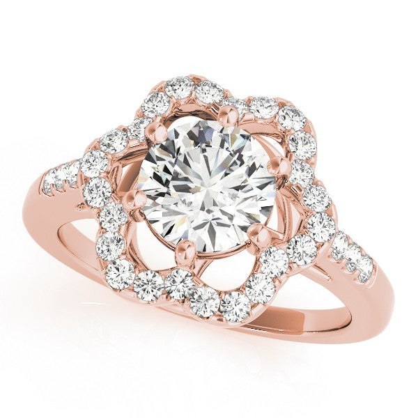 Lab Grown Round Diamond Halo Engagement Ring