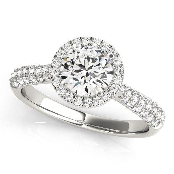 Lab Grown Round Diamond Halo Engagement Ring 