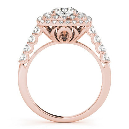 Lab Grown Round Cut Diamond Halo Engagement Ring 