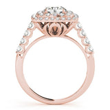 Lab Grown Round Cut Diamond Halo Engagement Ring 
