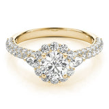 Lab Grown Round Diamond Halo Engagement Ring