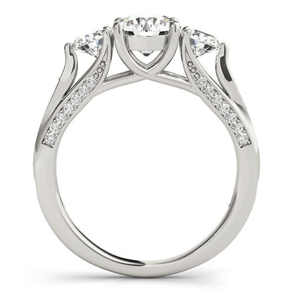 2.00Ct Lab Grown Round Diamond Trilogy Engagement Ring Platinum