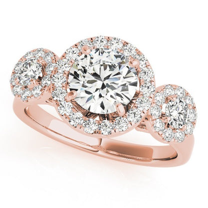 Lab Grown Round Cut Diamond Halo Engagement Ring 