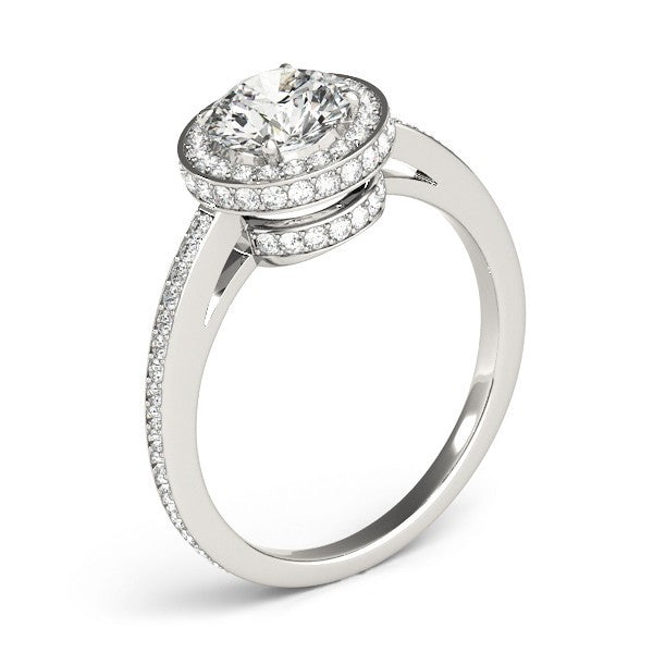 Lab Grown Round Diamond Halo Engagement Ring