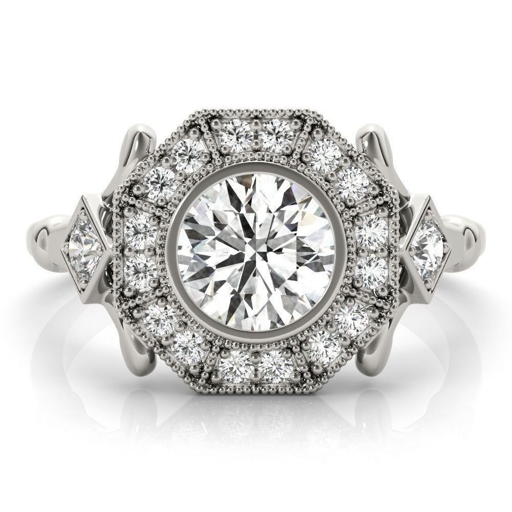 Lab-Grown Diamond Halo Engagement Ring in Platinum