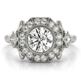 Lab-Grown Diamond Halo Engagement Ring in Platinum