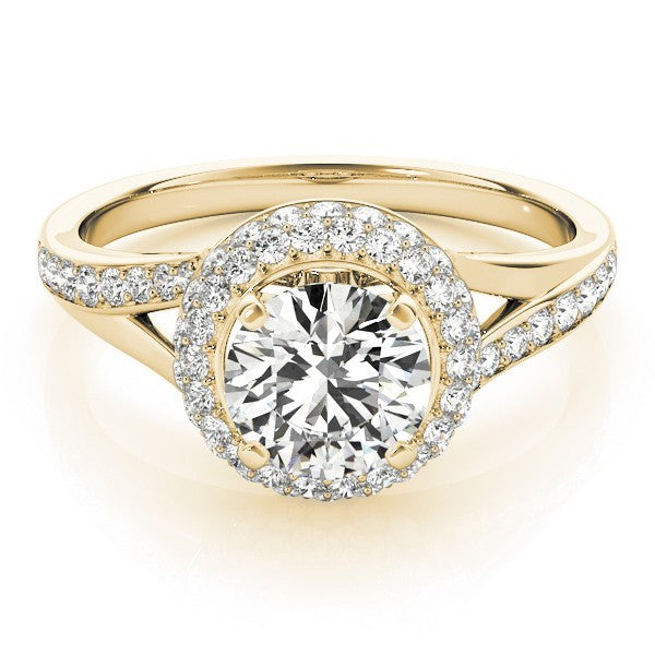 Lab Grown Round Diamond Halo Engagement Ring