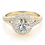 Lab Grown Round Diamond Halo Engagement Ring