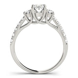 2.00CT Lab Grown Oval Diamond Trilogy Engagement Ring Platinum