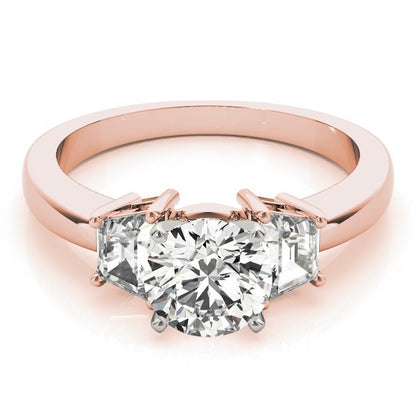Lab-Grown Round Cut Diamond Trilogy Engagement Ring In 18K White Gold 2.00CT DE/VS