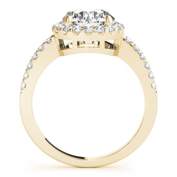 Lab Grown Round Diamond Halo Engagement Ring 