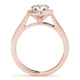 Lab Grown Round Diamond Halo Engagement Ring