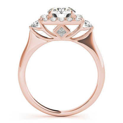 Lab Grown Round Diamond Halo Engagement Ring