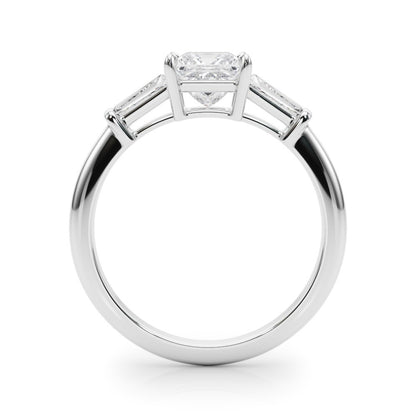 Lab-Grown Square Cut Diamond 3 Stone Engagement Ring