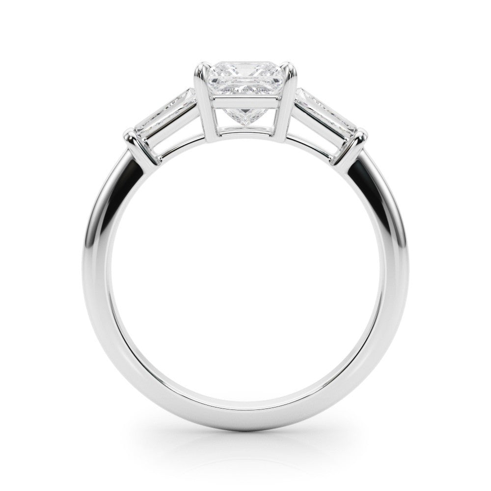 Lab-Grown Square Cut Diamond 3 Stone Engagement Ring
