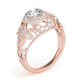 2.00Ct Lab Grown Round Diamond Halo Engagement Ring 18K Yellow Gold
