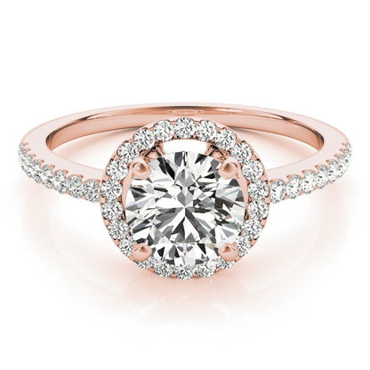 Lab Grown Round Diamond Halo Engagement Ring
