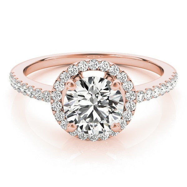 Lab Grown Round Diamond Halo Engagement Ring
