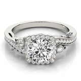 Lab Grown Round Diamond Halo Engagement Ring