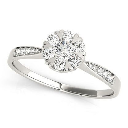 Lab Grown Round Diamond Halo Engagement Ring
