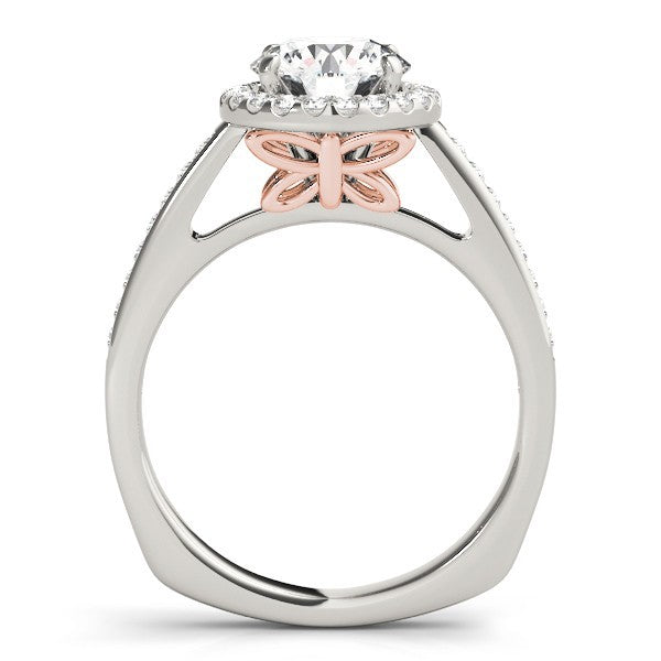 Lab Grown Round Diamond Halo Engagement Ring