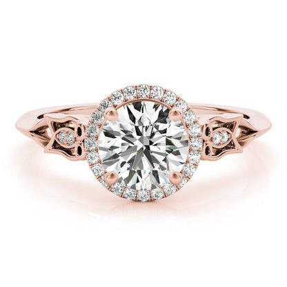 0.50-2.00 Ct DE/VS Lab-Grown Diamond Halo Engagement Ring in Platinum
