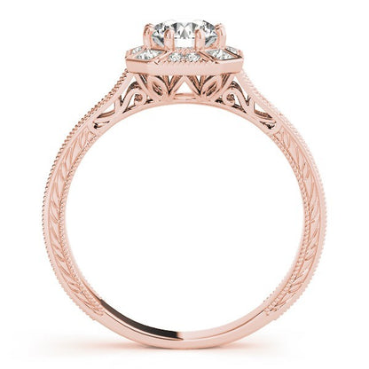 Lab Grown Round Diamond Halo Engagement Ring