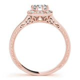 Lab Grown Round Diamond Halo Engagement Ring