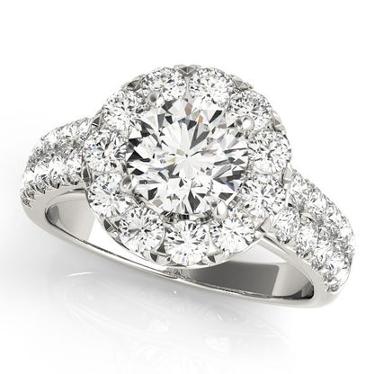 Lab Grown Round Diamond Halo Engagement Ring