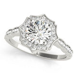 Lab Grown Round Diamond Halo Engagement Ring 