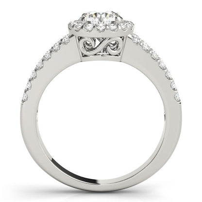 Lab Grown Round Diamond Halo Engagement Ring 