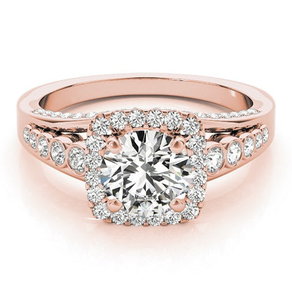 Lab Grown Round Diamond Halo Engagement Ring