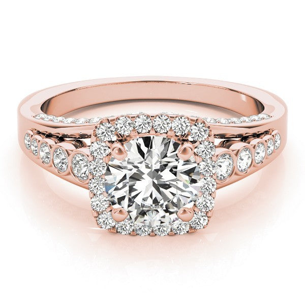 Lab Grown Round Diamond Halo Engagement Ring